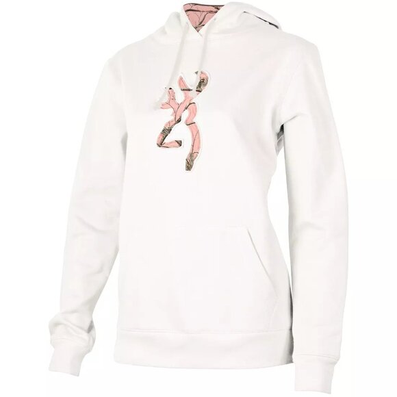 Browning Tops - Browning Ladies Hoodie Hooded Sweatshirt White & Pink Camo